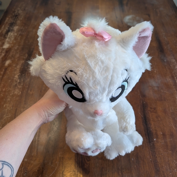 Disney Aristocats Marie Plush Toy with Pink Bow Cute Stuffed Animal Used - Picture 10 of 10